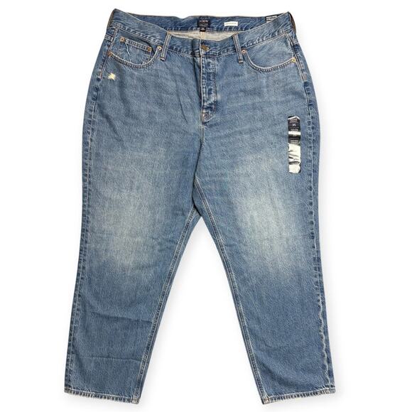 J.CREW Factory Women's High Rise Straight Crop Jeans Sz 35 Premium Edition Plus‎ - Picture 1 of 13